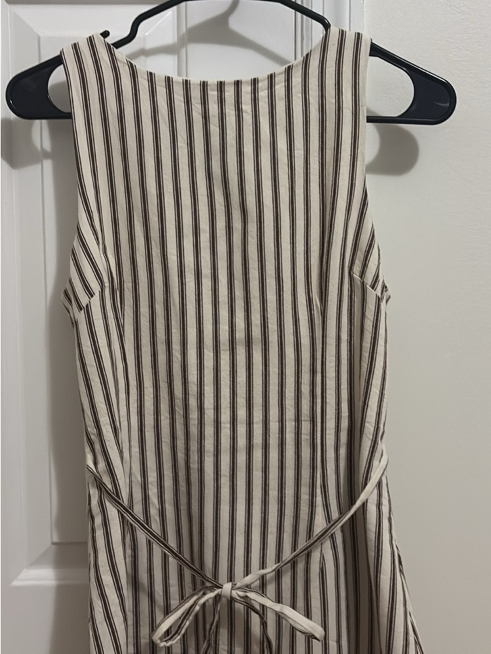 Princess Polly Cream and Brown Striped Sleeveless Dress